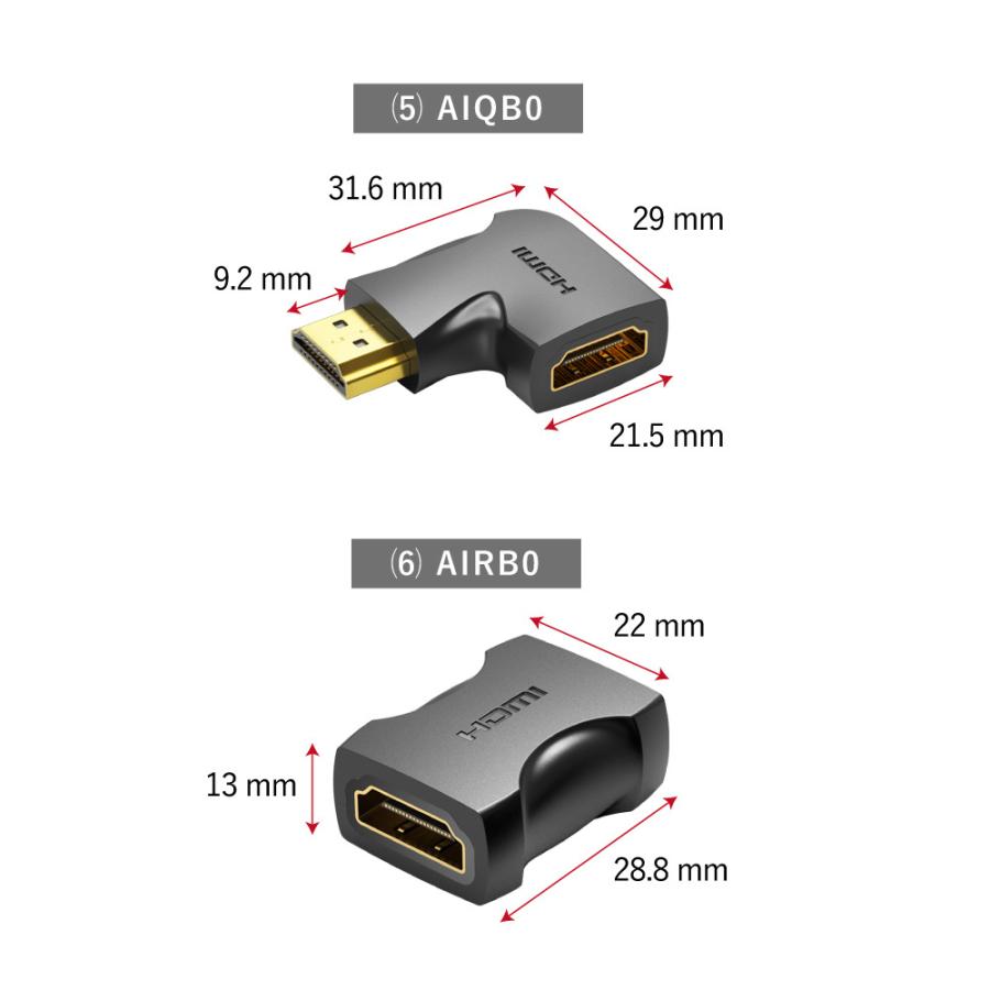 VENTION HDMI 変換アダプター 選べる6タイプ 4K対応 直角 hdmiケーブル 延 長 保護 拡張 1080P 高画質 金メッキ アダプタ  ゲーム PC プロジェクター 2個入り :vention-aimb0-2:A-style Yahoo!Shop - 通販 - Yahoo!ショッピング