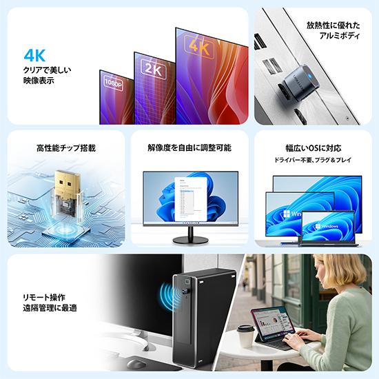 DisplayPort ダミープラグ 4K対応 アルミニウム合金 ディスプレイ