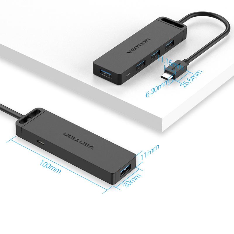 VENTION Type-C USB3.0 ハブ 4ポート 給電 セルフパワー 5Gbps usb