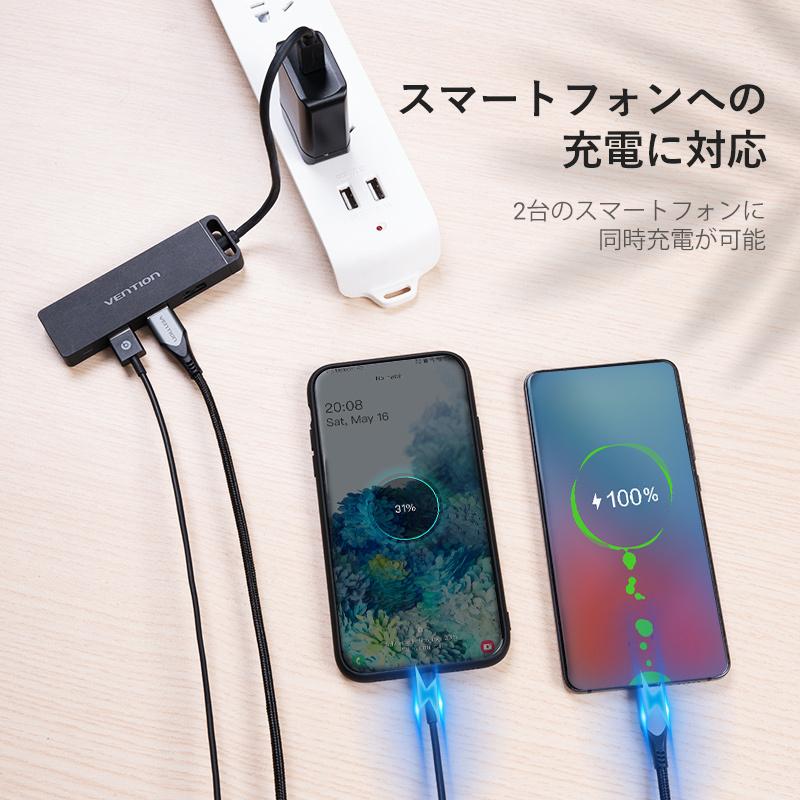 VENTION Type-C USB3.0 ハブ 4ポート 給電 セルフパワー 5Gbps usb