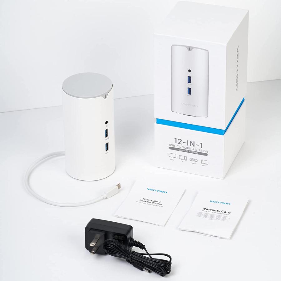 VENTION 12-in-1 USB-C ドッキングステーション 縦置き型 to HDMI VGA