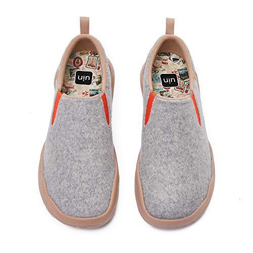 [UIN] レディース ローファー スリッポン 男女兼用 ウール フラット モカシン 厚底 デッキシューズ ウオーキング  T1475290511(12938円)