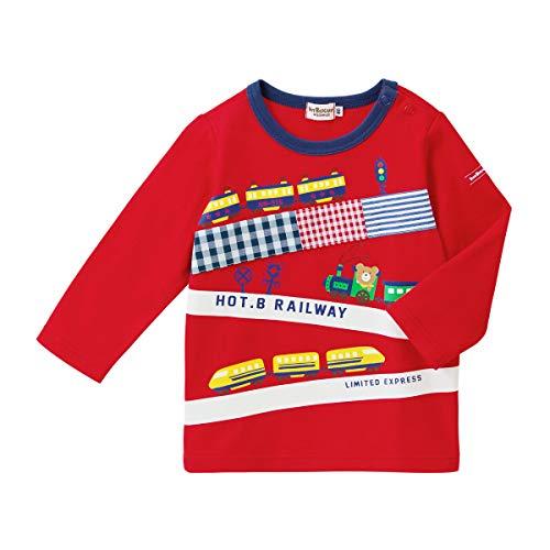 [ミキハウス ホットビスケッツ] 長袖 Tシャツ ロンT キッズ 71-5210-826 90cm 赤
