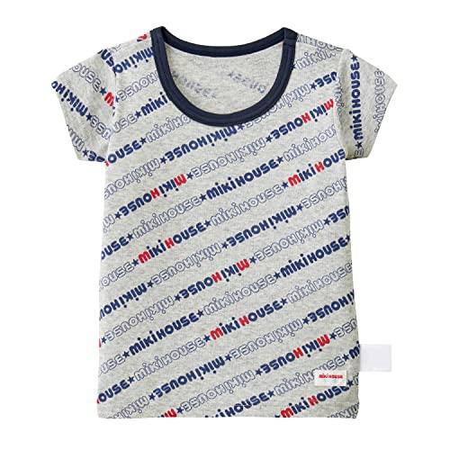 【ミキハウス】 Ｔシャツ 肌着 半袖 総柄 男の子 ベビー キッズ 子供服 抗菌 抗ウイルス 日本製 綿100％ 10-2419-579 100cm グレー