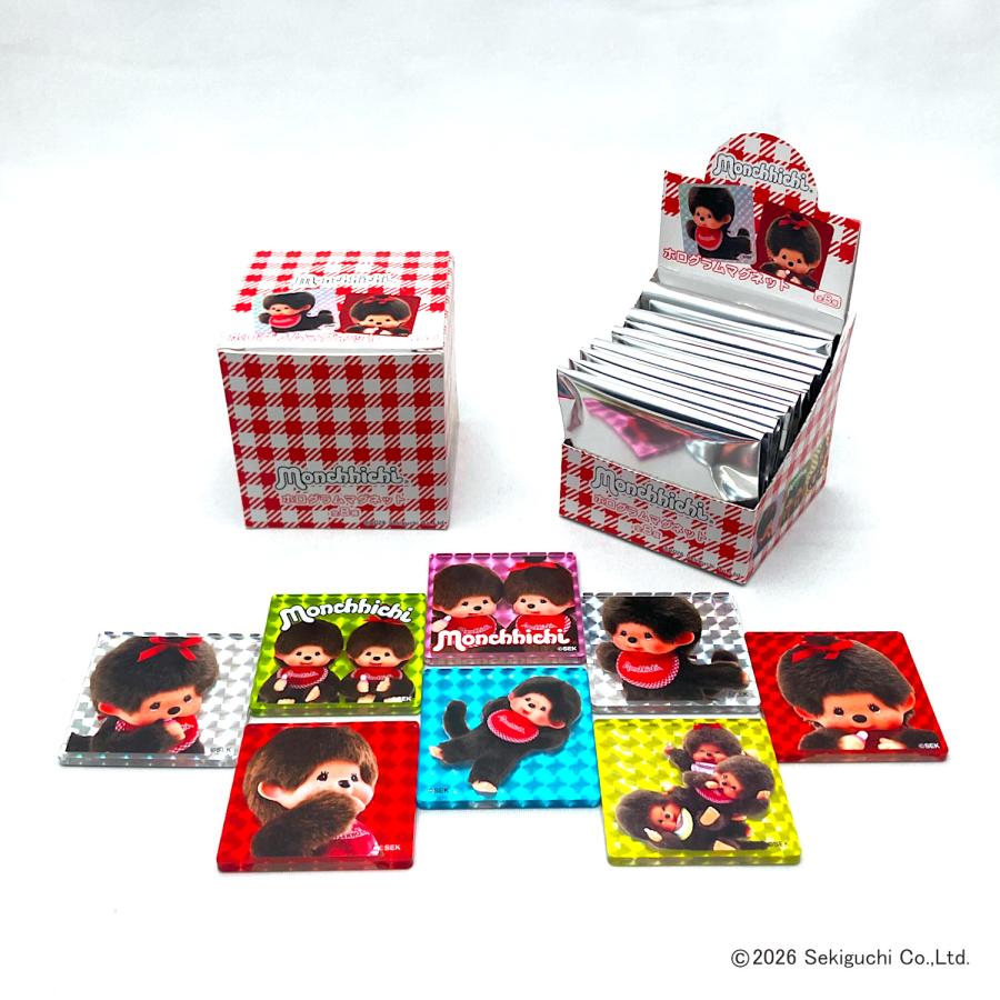 【新品未使用】なんでもいきもの　アクリルミラーマグネット　全8種　BOX 限定品 モンチッチ ホログラムアクリルマグネット BOX : エーワークスショップ