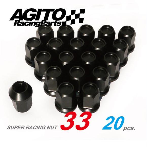 5穴用1台分20本☆AGITOスーパーレーシングナット L33 17HEX M12xP1.25 