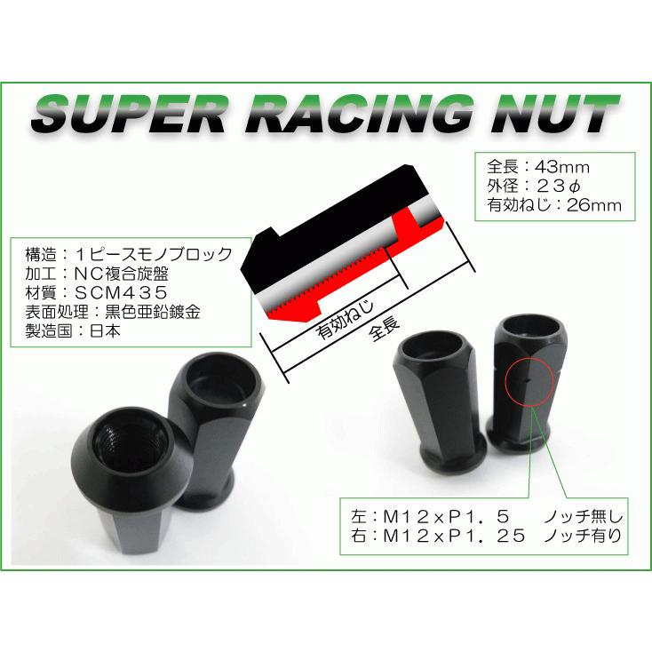 4本入☆AGITOスーパーレーシングナット43 17HEX M12xP1.5 クロモリ製 