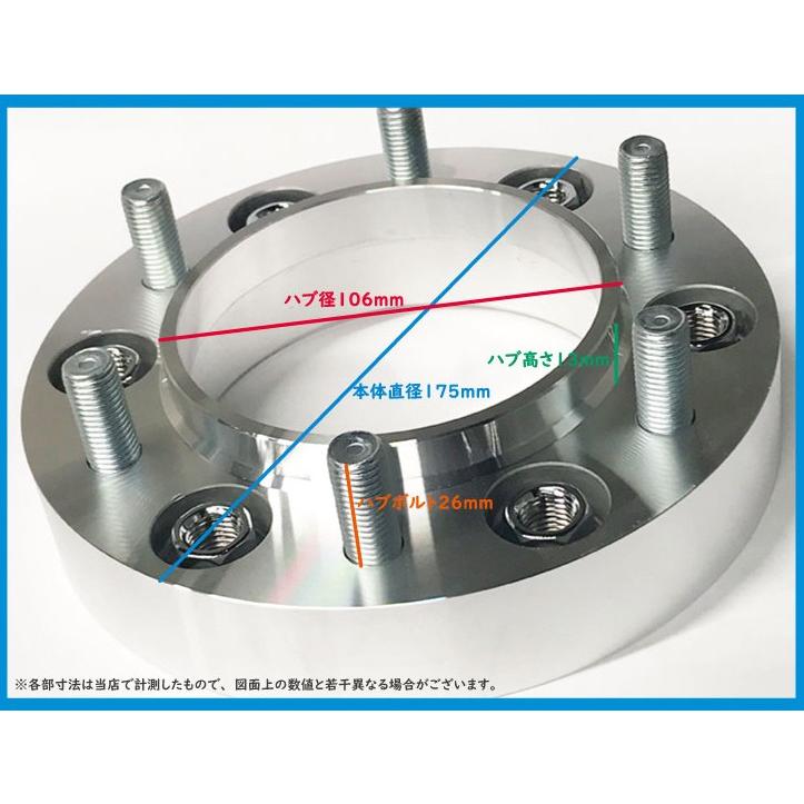 日本製 ハブ一体型 ワイドトレッドスペーサー 25mm 6H/PCD139.7 ハブ径106φ 2枚組/トヨタ用｜a-works-sp｜03