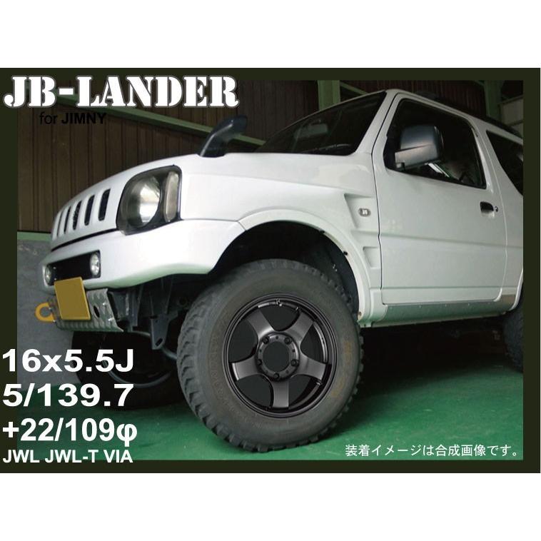 ジムニー専用☆JB-LANDER 16x5.5J 5H/PCD139.7 +22 ガンメタ 1本