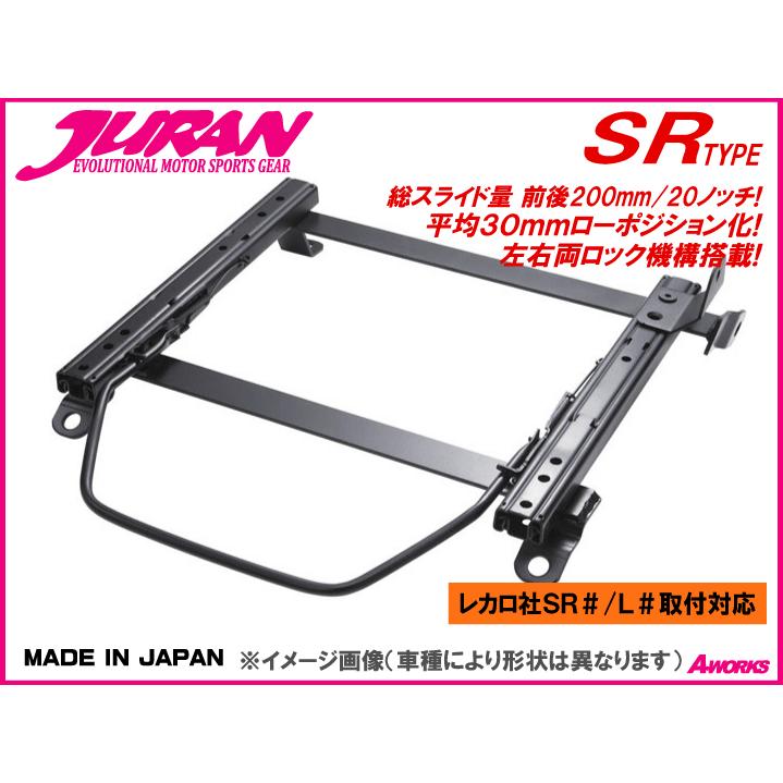 JURAN(ジュラン)　シートレール SRタイプ/ホンダ フィット(FIT) GK3/GK4/GK5/GK6 左席用/代引きOK！｜a-works-sp