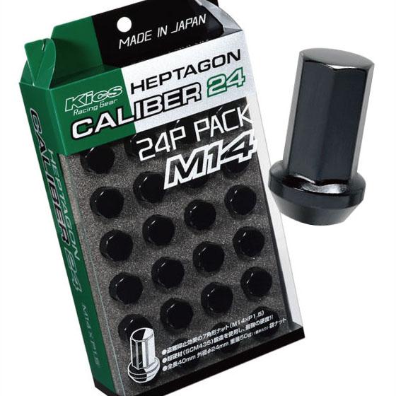 KYOEI M14xP1.5 ブラック 60°テーパー座 L40 ヘプタゴンキャリバー 6穴