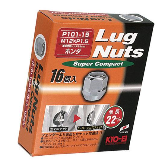 軽自動車用 袋ナット 19HEX M12XP1.5 60°テーパー座 メッキ 1台分16個