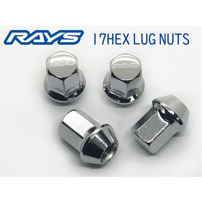 レイズ 17HEX 袋ナット 4個セット M12XP1.5 メッキ/トヨタ 三菱
