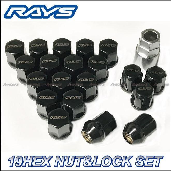 RAYS RAYS 19HEX ロックナットセット 5H M12XP1.25 ブラック/日産 : A