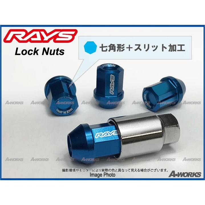 レイズ ジュラルミンロックナットセット 　L32 ストレートタイプ 　5H M12XP1.25 ブラック/スバル RAYS DURA｜a-works-sp｜03