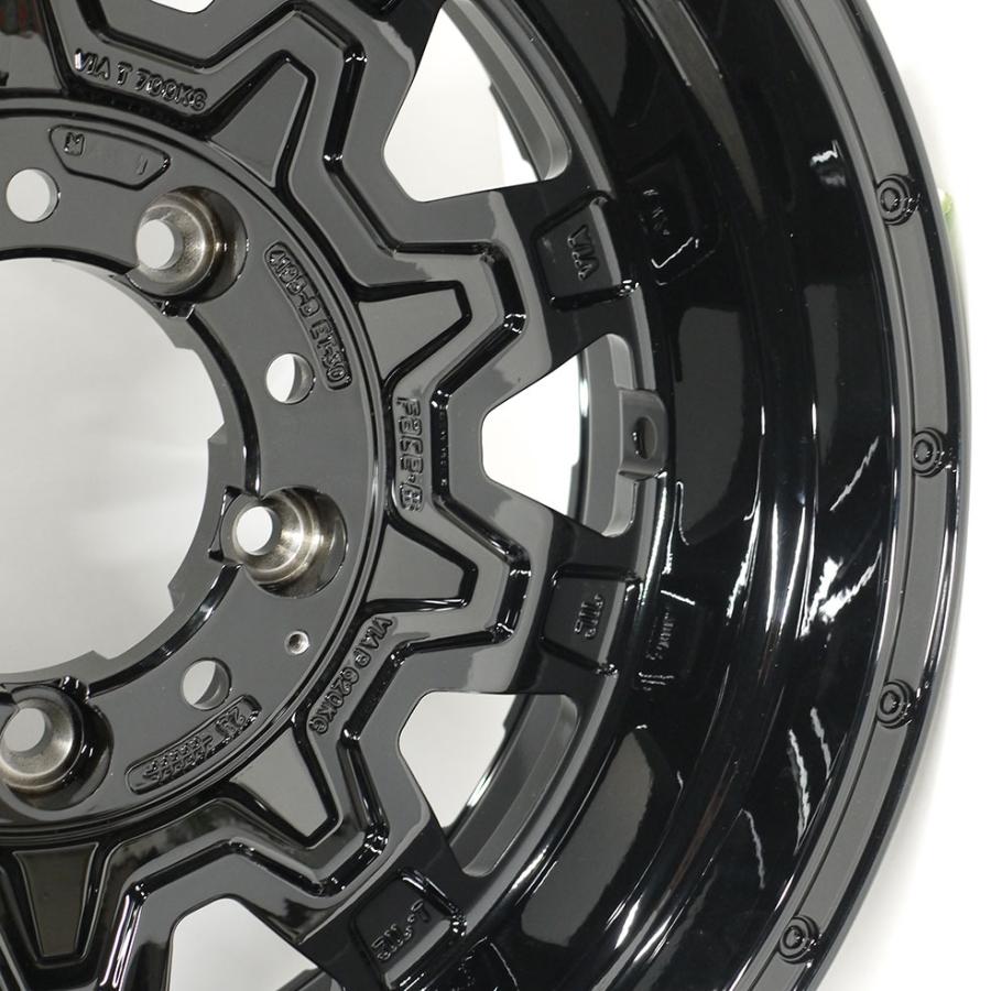 裏履きOK!? ジムニー専用【4本】GRAVELIC TFS-01 16x6.0J -5(A)/-30(B) 5H/PCD139.7 ブラックポリッシュの画像