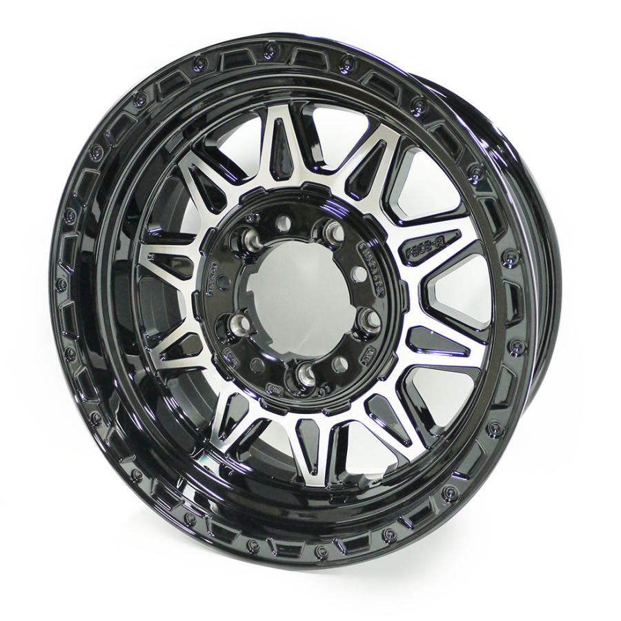 裏履きOK!? ジムニー専用【4本】GRAVELIC TFS-01 16x6.0J -5(A)/-30(B) 5H/PCD139.7 ブラックポリッシュの画像