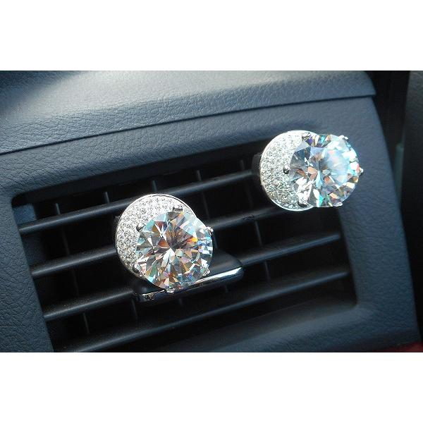 送料無料 車 芳香剤 カー フレグランス 立て爪 キュービックジルコニア ゴージャス かわいい ダイヤモンド モチーフ クリップ型 2個セット car-clip-cz2 |  | 15