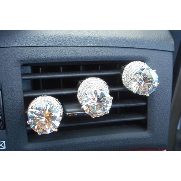送料無料 車 芳香剤 カー フレグランス 立て爪 キュービックジルコニア ゴージャス かわいい ダイヤモンド モチーフ クリップ型 3個セット car-clip-cz3 |  | 13