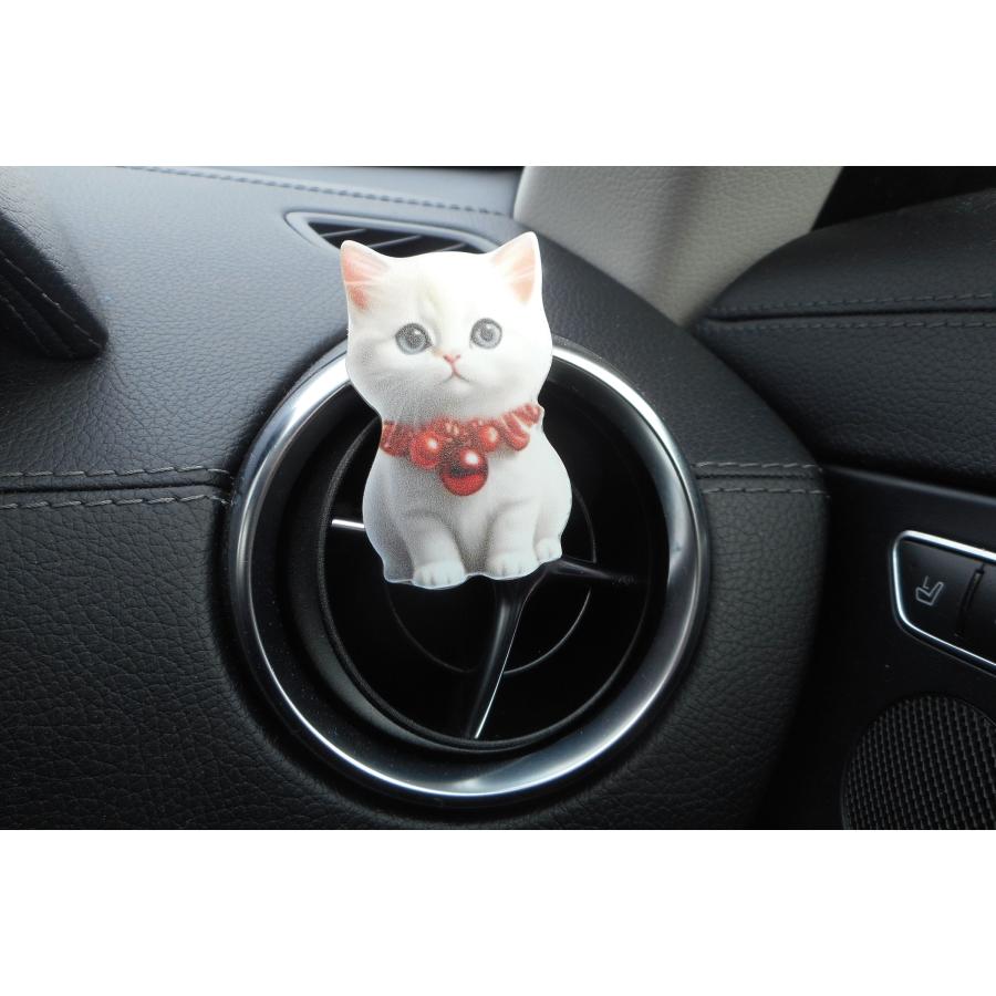 車の芳香剤 猫 アクリル 5種類 芳香剤 レモン1個 無香料リフィル