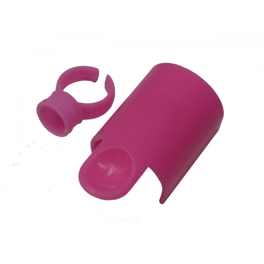 アイラッシュ まつげエクステ リング ホルダー ピンク グルースタンド付き プラスチック製 Eyelash Extension Glue Ring holder 1セット 1個入り ring