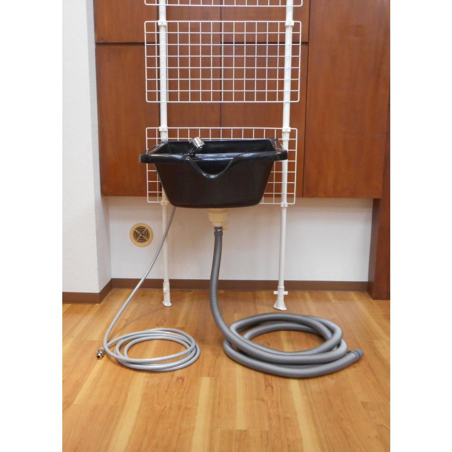 壁取付 固定シャンプー台 スクエア型 Iタイプ マンションサロン 自宅サロン専用 給排水ホース10m シャワーヘッド 給水開閉スイッチ 専用ノズル付き 美容 洗髪 |  | 11