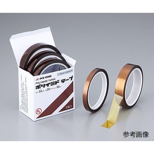 ポリイミドテープ 0.069mm×12.7mm×33m 1箱 3巻入 アズワン WS-127069-3 (1-3993-05)
