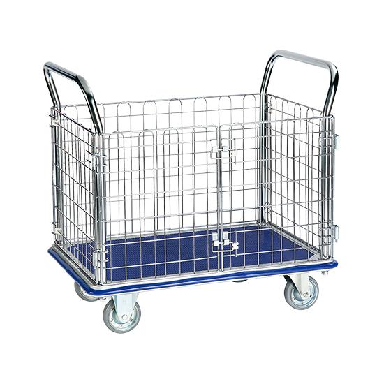 エヌケーキャリーキャスター 観音扉型金網台車 300kg NK-307K (1-6290-01)