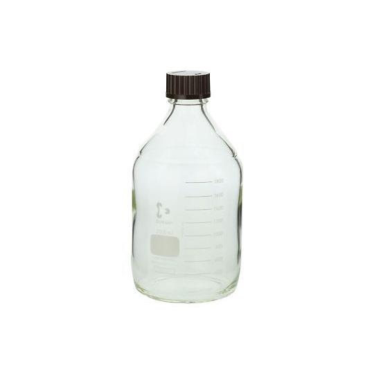 DWK Life Sciences ねじ口瓶丸型白 デュラン R 赤キャップ付 2000mL (2-076-06)