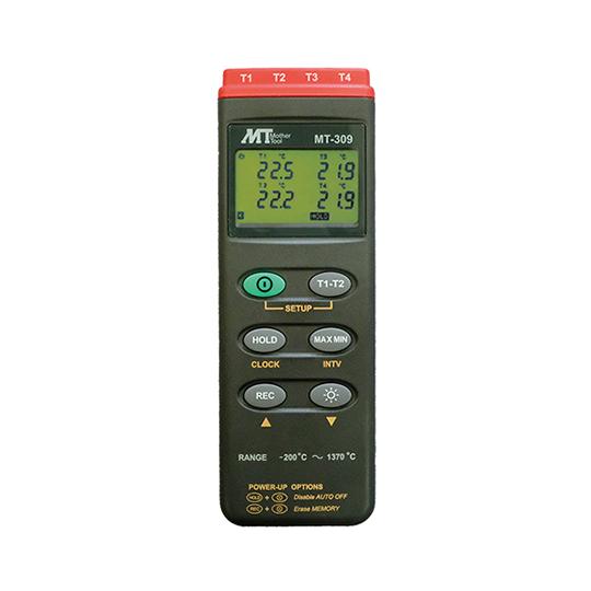 4チャンネルデジタル温度計 データロガー内蔵型 マザーツール MT-309 (2-1960-01)