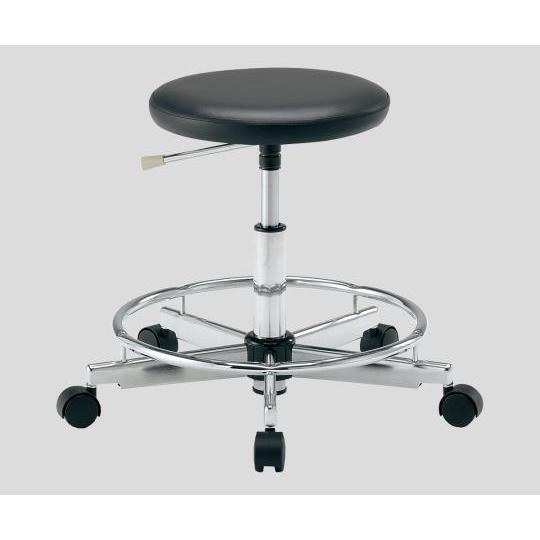 アズワン クリーンカラフルラウンドチェア クラス100対応 足掛リング有り ブラック LRC-BKR (2-672-01)