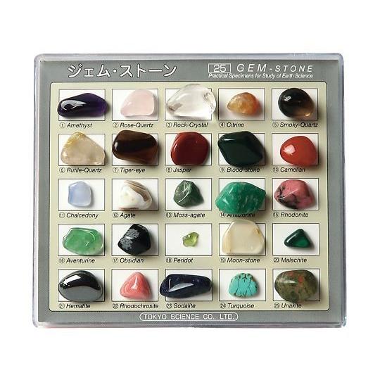 東京サイエンス 鉱物標本 ジェムストーン25種 (3-655-03)｜a1-shop