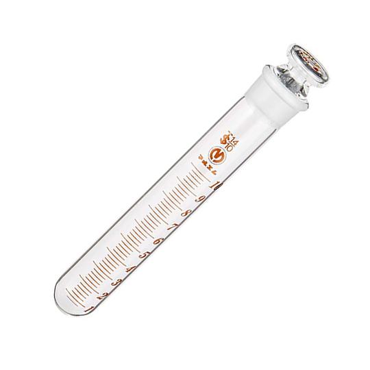 マルエム 共栓試験管・遠沈管 浸透焼付目盛付き 10mL 丸底 1箱