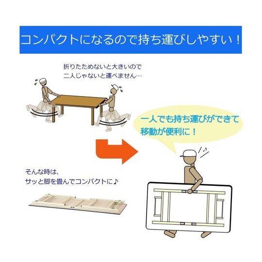 折りたたみ式軽量作業台 耐荷重200kg ポリエステル天板 ワークテーブル折りたたみタイプ W1800×D900×H740 アイボリー_4