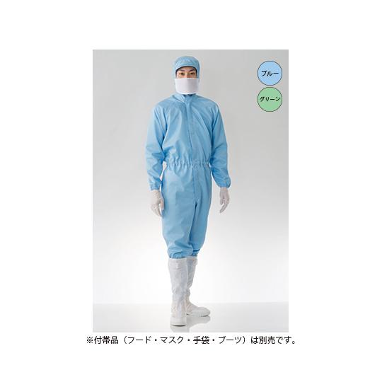 クリーンルーム用ツナギ服 男女兼用・ブルー M 東洋リントフリー