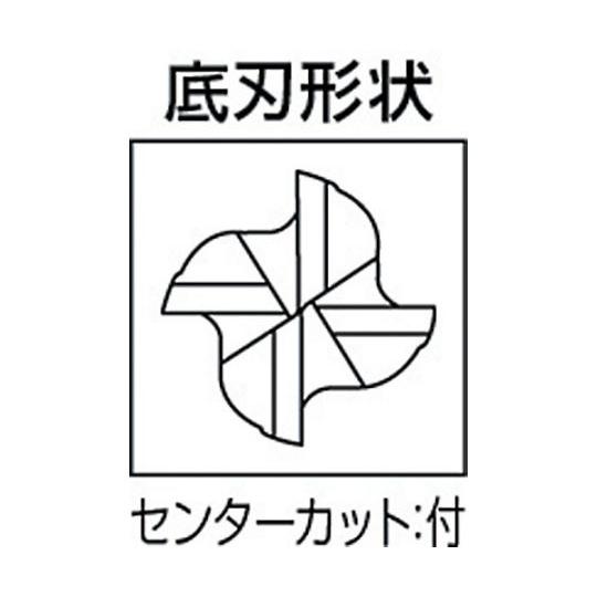 4枚刃バイオレット ハイススクエアエンドミルミディアム刃長 M 22mm 三菱マテリアル VA4MCD2200 (61-1303-45)