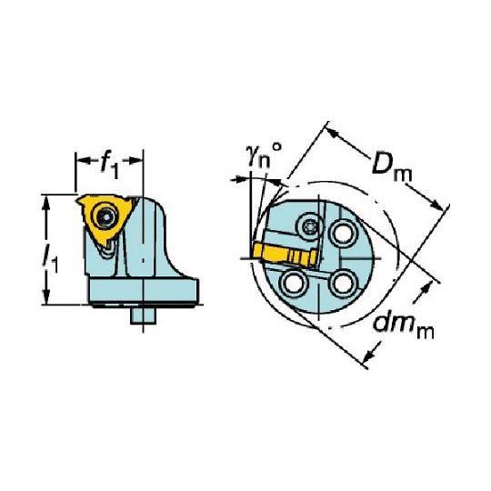 コロターンSL コロスレッド266用カッティングヘッド 410 サンドビック SL-266RKF-403227-22 (61-1580-49)_1