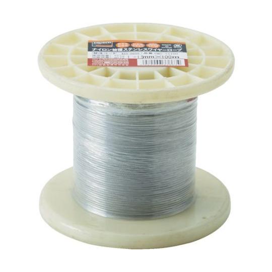 ステンレスワイヤロープ ナイロン被覆 Φ1.0 1.5 mmX10 トラスコ中山 CWC-1S100 (61-2101-59)