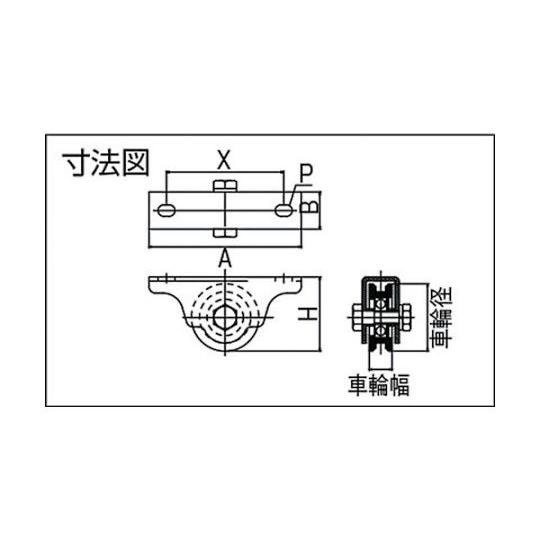 ダイケン 鋼板枠重量戸車 車径Φ60 F-60 (61-2125-83)｜a1-shop｜02