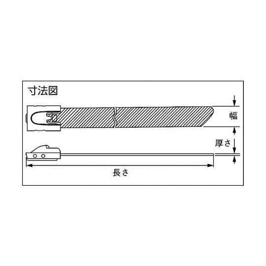 MLTタイプ フルコーティングステンレススチールバンド SUS316 黄 幅8.1mm 長さ521mm 50本入り (61-2244-47)