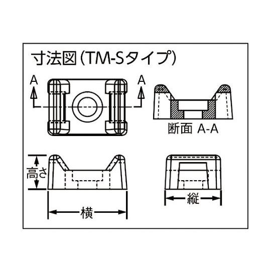 パンドウイットコーポレーション タイマウント 耐熱性黒 1000個入 TM1S4-M30 (61-2248-60)｜a1-shop｜02