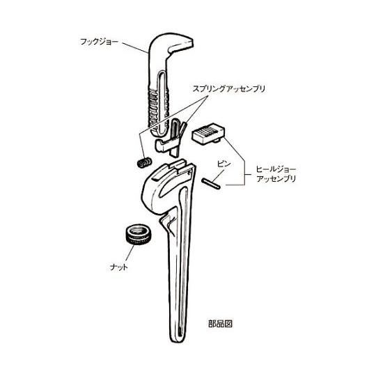 アルミストレートパイプレンチ 450mm RIDGID 31100 (61-2471-78)_3