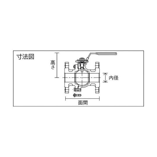 ステンレス鋼製1MPaフランジ式2ピースボール弁40A 1 1/2 フジキン UBV-21-J10R-H-ALX (61-2835-85)_2