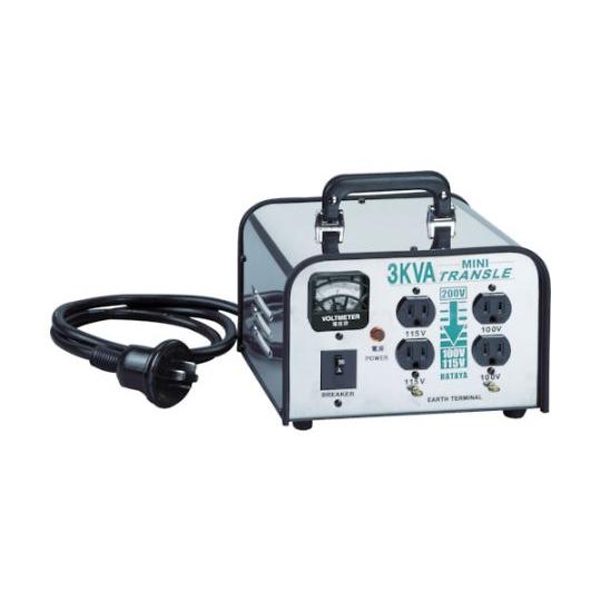 ミニトランスル 降圧型 単相200V→100115V 3.0KVA ハタヤリミテッド LV-03CS (61-2949-25)