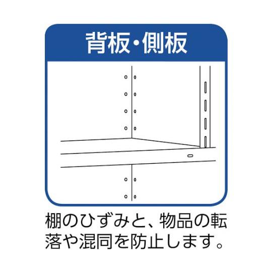 軽量棚背板・側板付 W1500XD450X2100 6段 ネオグレー トラスコ中山 75X-26 NG (61-3013-75)_2