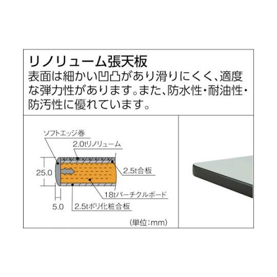 中荷重作業台 500kg AEW型 1800X750XH740 2段引出付 ダークグレー色_2