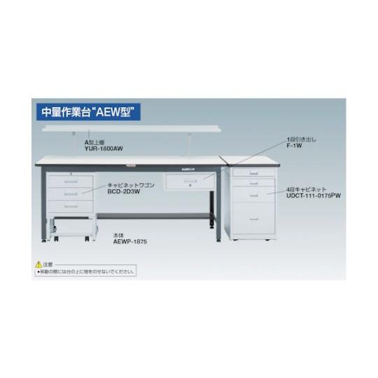 中荷重作業台 500kg AEW型 1800X750XH740 2段引出付 ダークグレー色_4