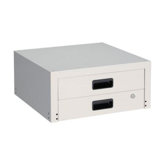 ラビットワゴン用引出2段 500X500 ホワイト トラスコ中山 RBW-55X W (61-3092-33)