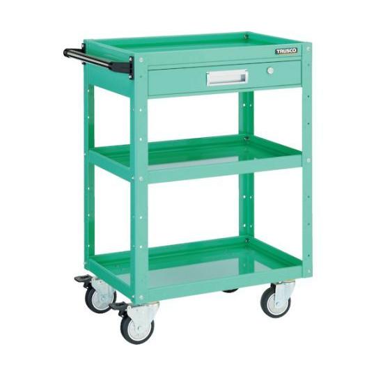 トラスコ中山 イーグルワゴン 600X400 引出付 ウレタン4輪自在 YG色 EGW-963VUJ-YG (61-3094-58)