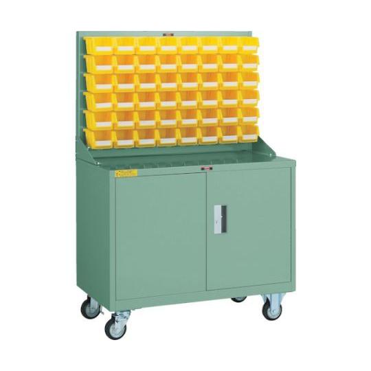 パネルコンテナラック 移動式保管庫付 コンテナ小X48 トラスコ中山 HT-0648N-C (61-3115-16)